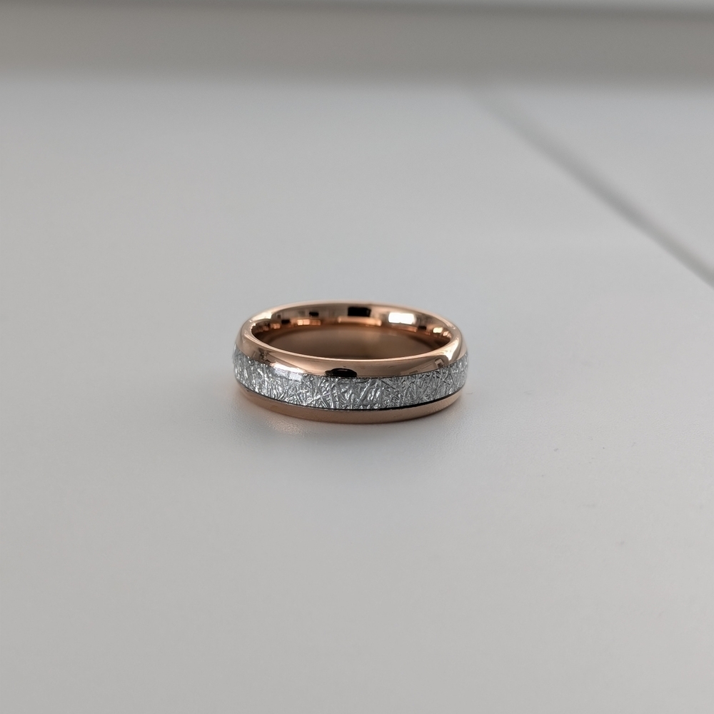 Rose Gold and Silver Textured Ring